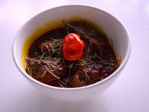 Ogbono Stew With Garri, Mama Ashanti, Nigerian Food, West African cuisine, Fresh & health food, Ogbono Stew With garri - The Perfect Combo